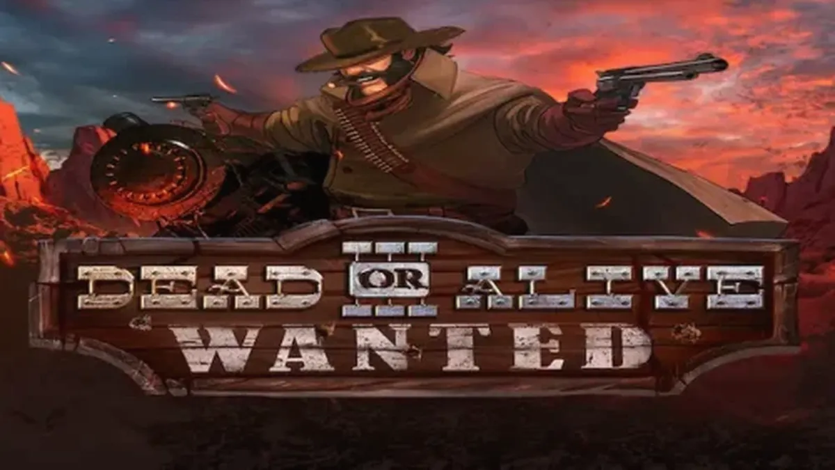 Cenário temático de faroeste do slot Dead or Alive 3 Wanted